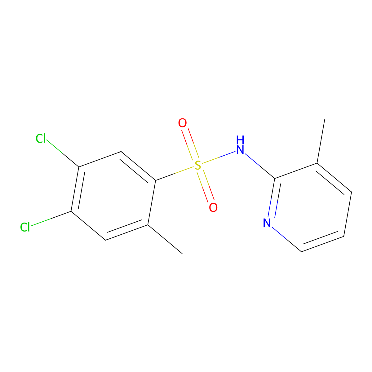 [(4,5-Dichloro-2-methylphenyl)sulfonyl](3-methyl(2-pyridyl))amine molecular structure, CAS 838897-57-7