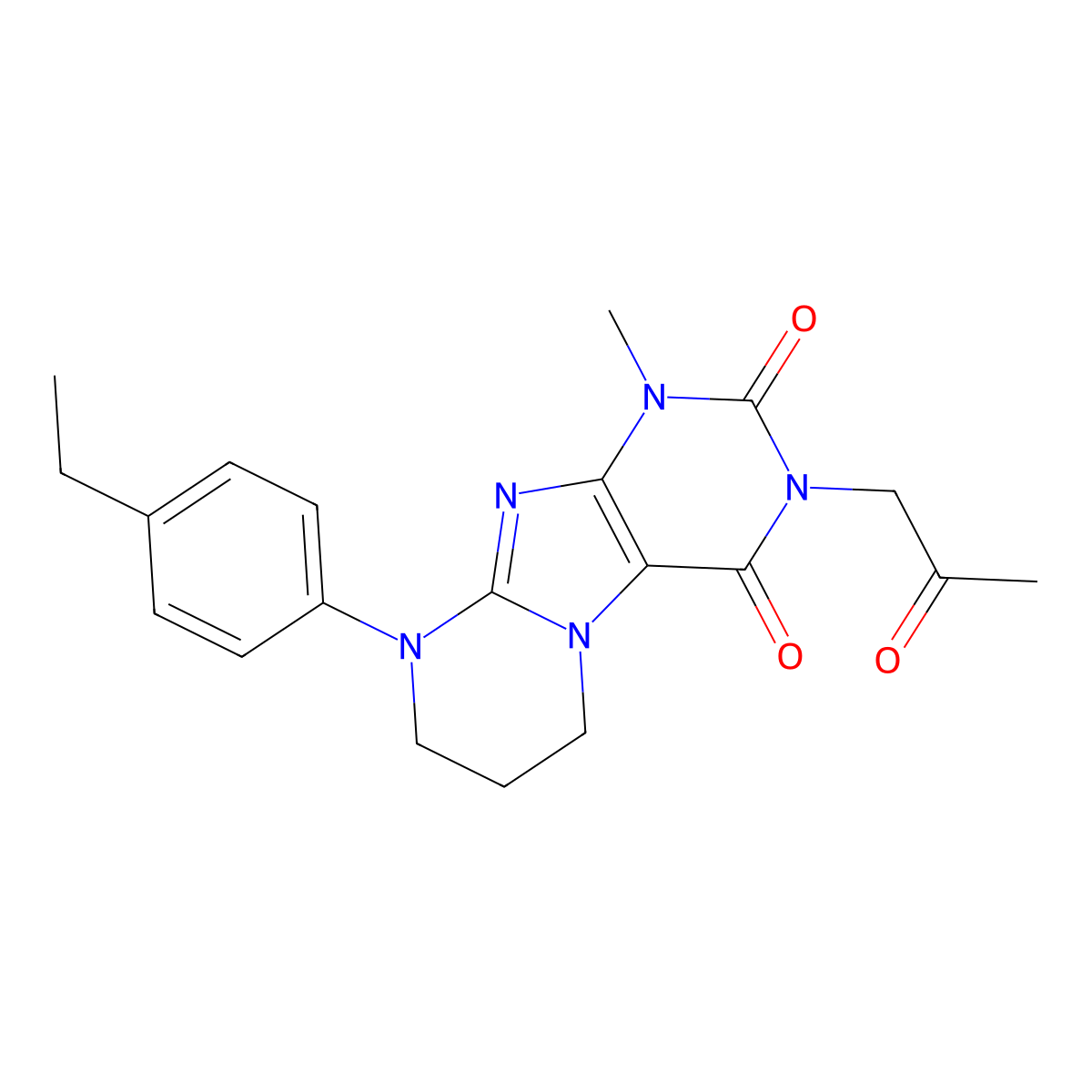 9-(4-ethylphenyl)-1-methyl-3-(2-oxopropyl)-7,8-dihydro-6H-purino[7,8-a]pyrimidine-2,4-dione molecular structure, CAS 838897-88-4