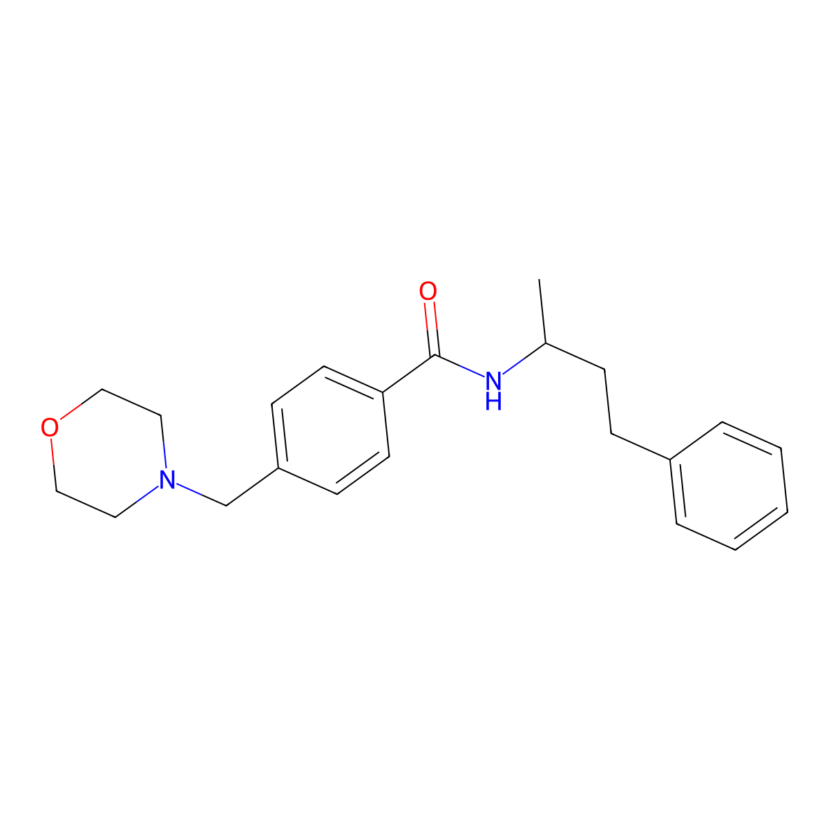 4-(morpholin-4-ylmethyl)-N-(4-phenylbutan-2-yl)benzamide molecular structure, CAS 838898-29-6