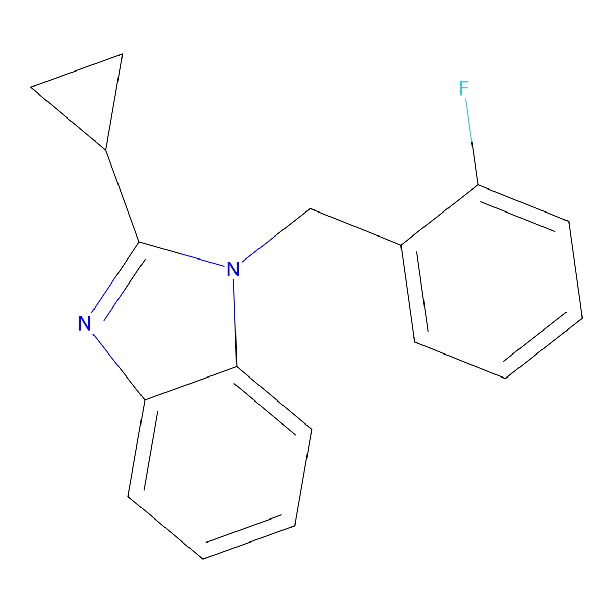 2-Cyclopropyl-1-[(2-fluorophenyl)methyl]benzimidazole molecular structure, CAS 838898-46-7