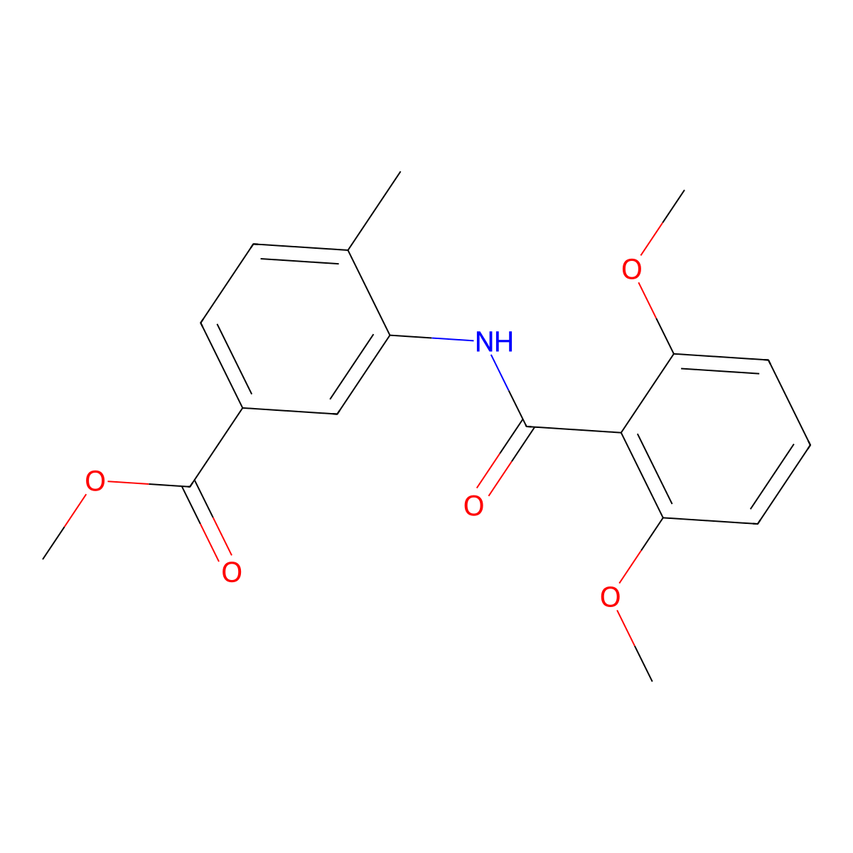 Methyl 3-(2,6-dimethoxybenzamido)-4-methylbenzoate molecular structure, CAS 838898-58-1