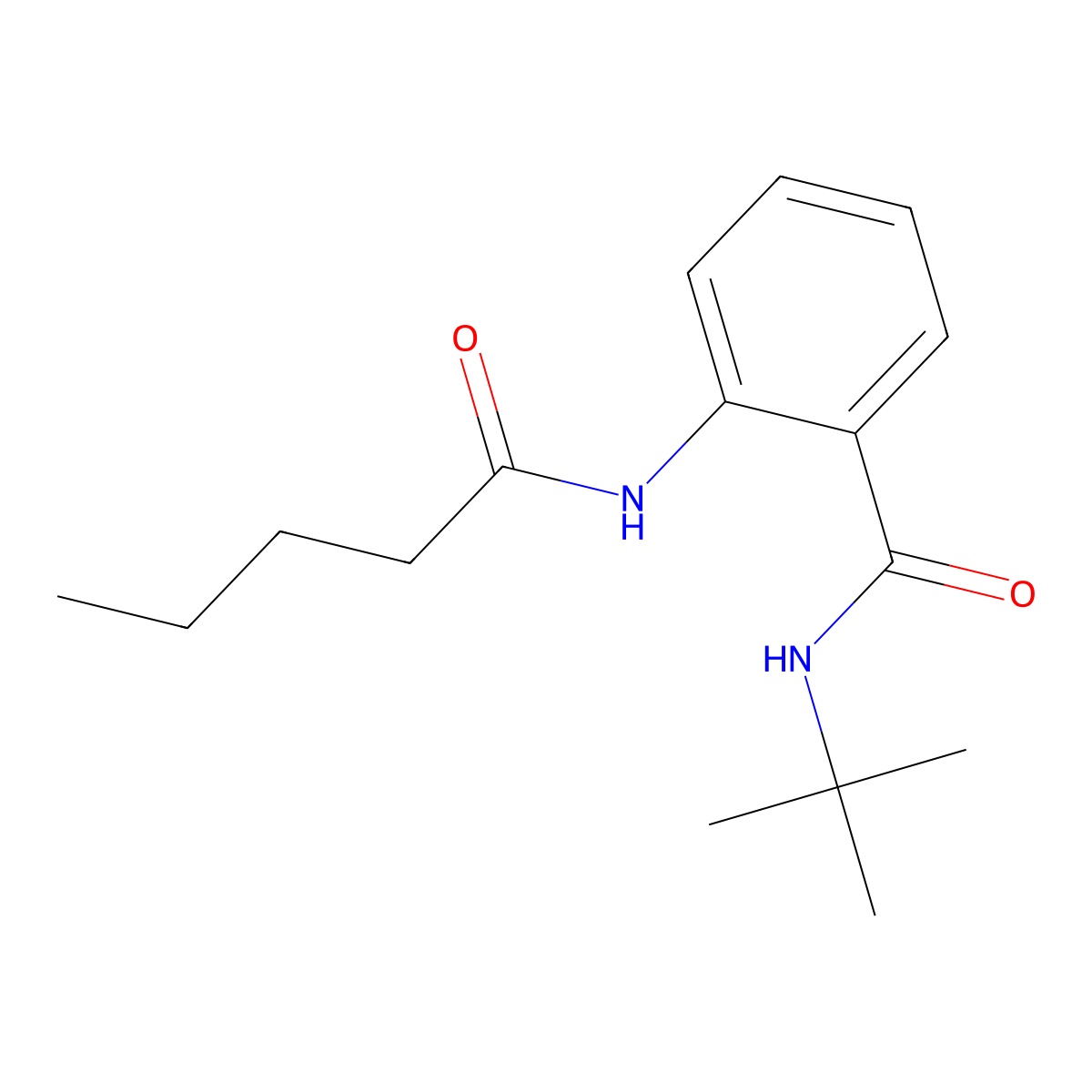 N-tert-butyl-2-(pentanoylamino)benzamide molecular structure, CAS 838898-70-7