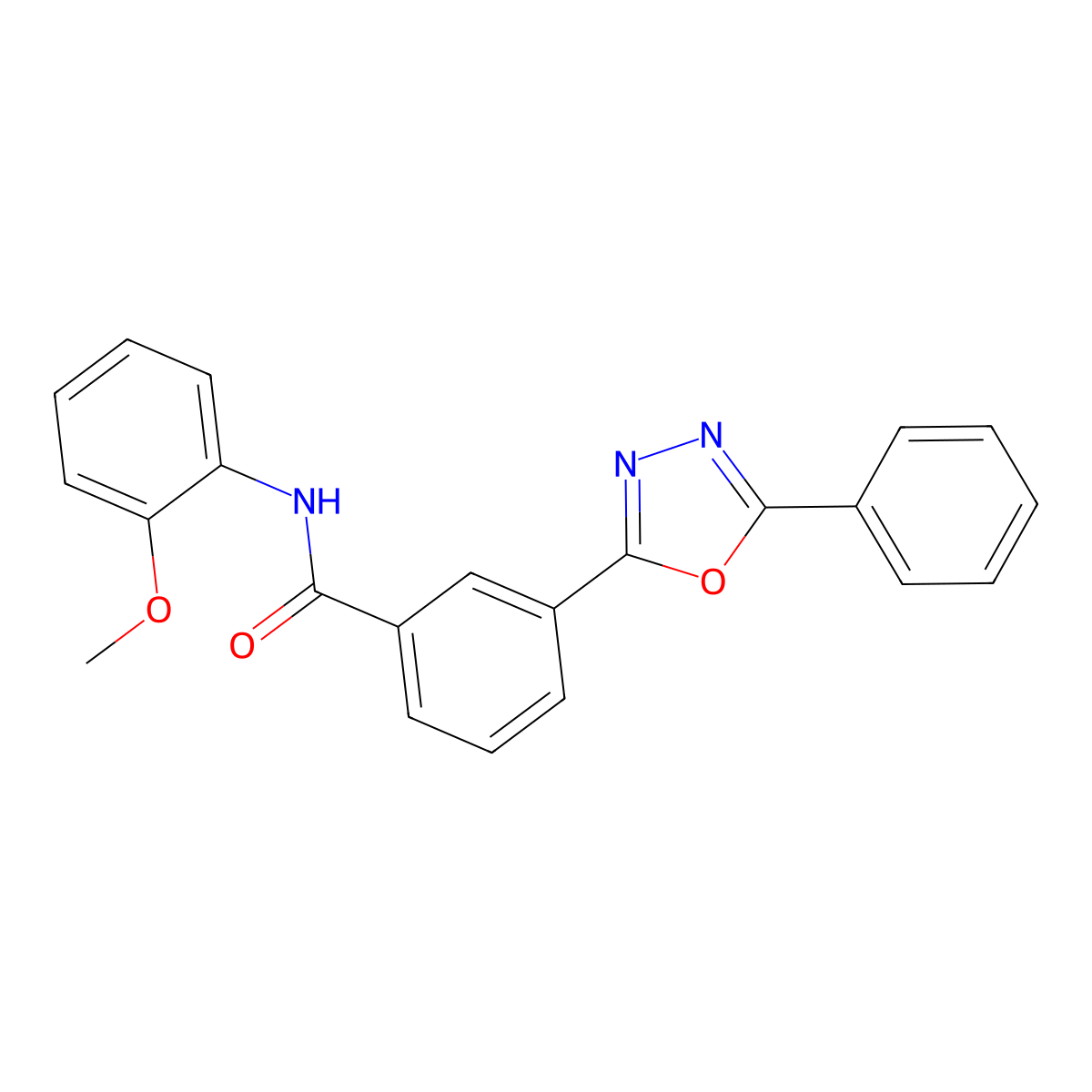 N-(2-methoxyphenyl)-3-(5-phenyl-1,3,4-oxadiazol-2-yl)benzamide molecular structure, CAS 838898-76-3