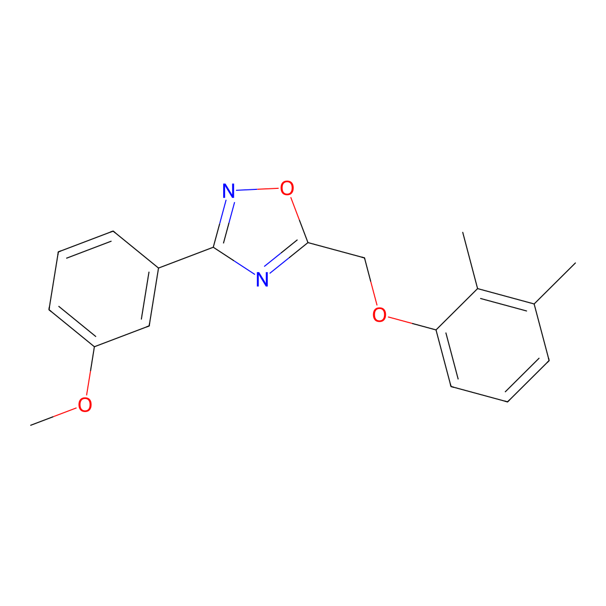 5-[(2,3-Dimethylphenoxy)methyl]-3-(3-methoxyphenyl)-1,2,4-oxadiazole molecular structure, CAS 838898-85-4