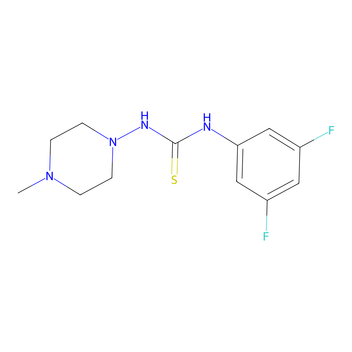 1-(3,5-Difluorophenyl)-3-(4-methylpiperazin-1-yl)thiourea molecular structure, CAS 838898-94-5