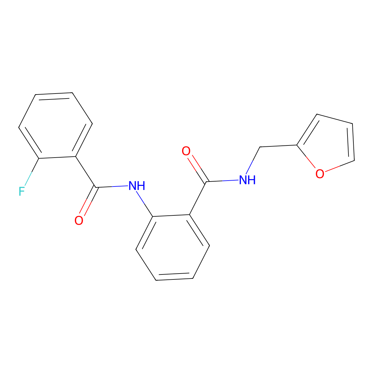 2-[(2-fluorobenzoyl)amino]-N-(furan-2-ylmethyl)benzamide molecular structure, CAS 838899-33-5