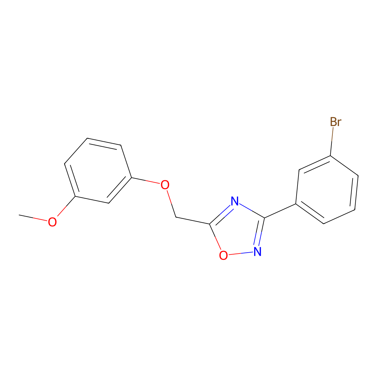 3-(3-Bromophenyl)-5-[(3-methoxyphenoxy)methyl]-1,2,4-oxadiazole molecular structure, CAS 838899-59-5