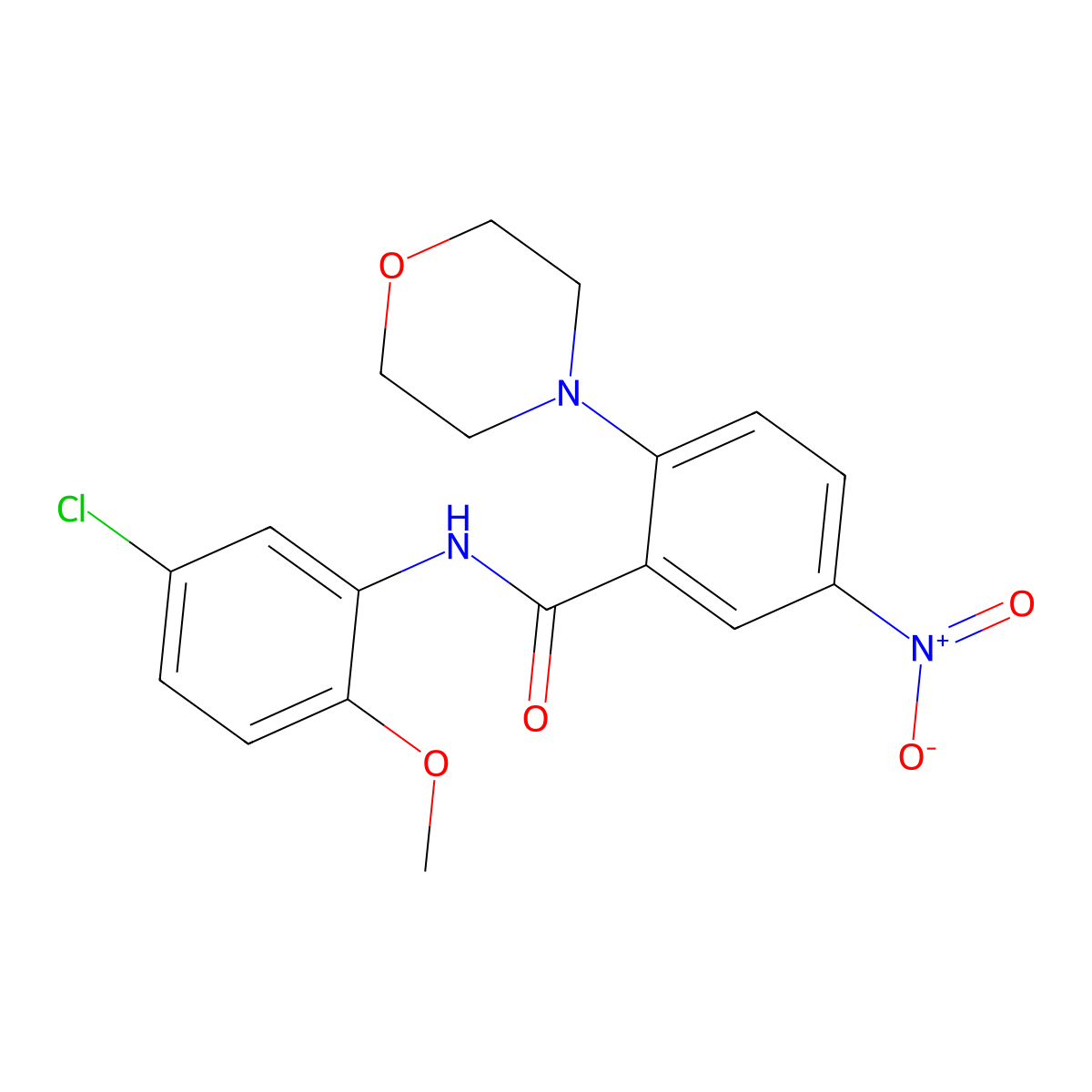 N-(5-chloro-2-methoxyphenyl)-2-morpholin-4-yl-5-nitrobenzamide molecular structure, CAS 838899-71-1