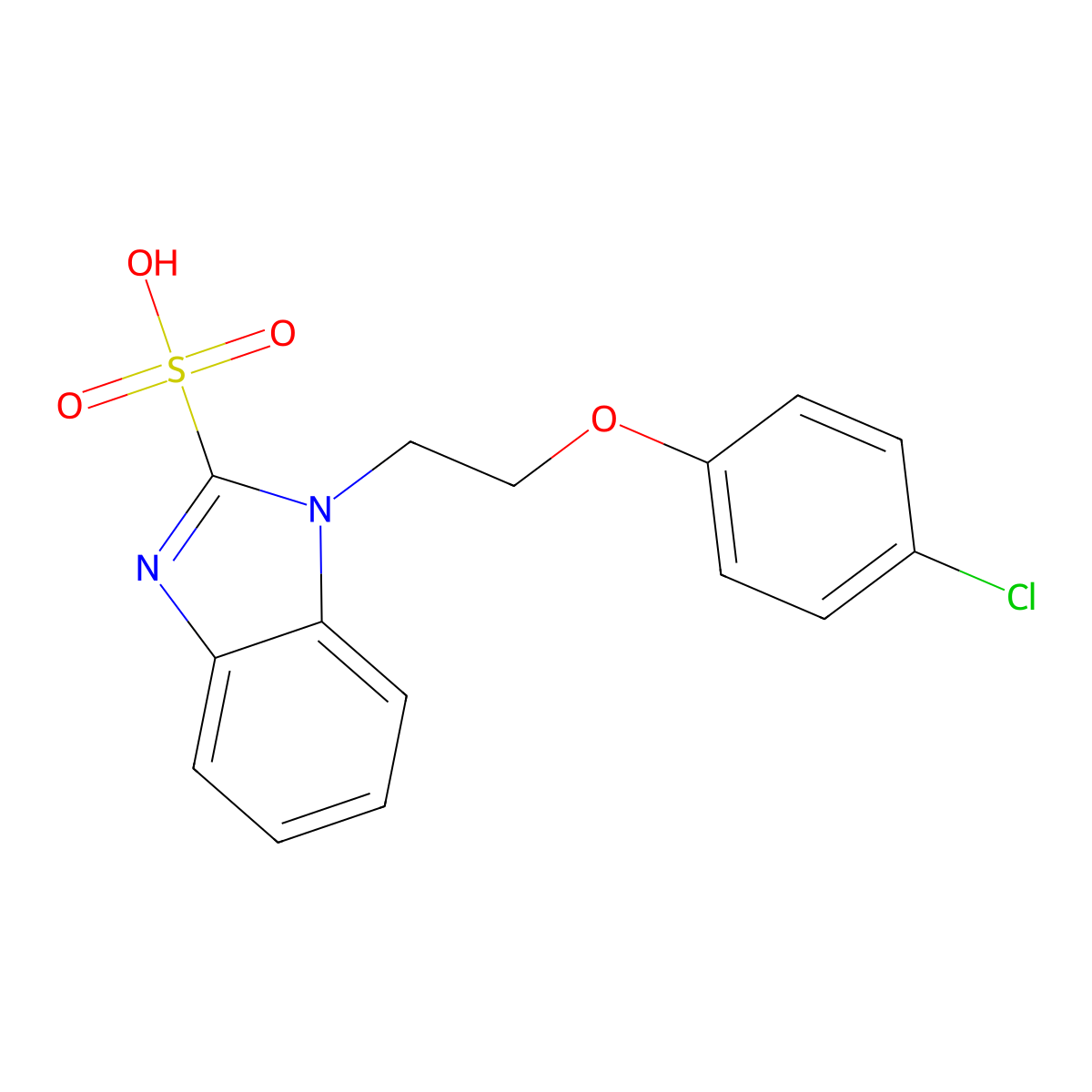 1-[2-(4-chlorophenoxy)ethyl]-1H-benzimidazole-2-sulfonic acid molecular structure, CAS 838899-83-5