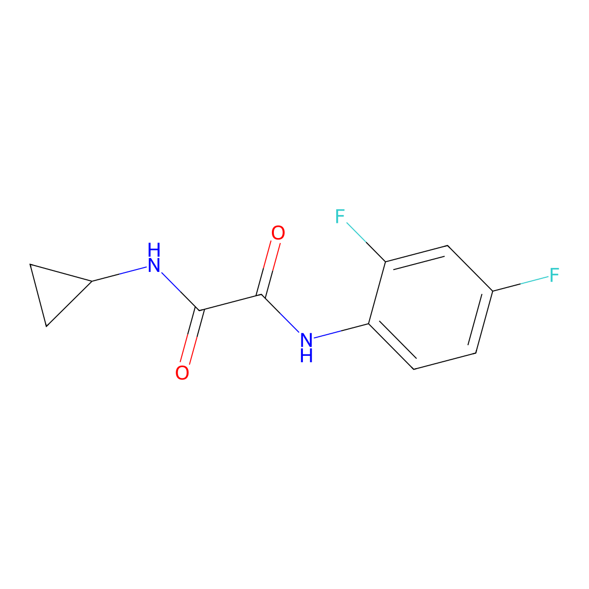 N-cyclopropyl-N'-(2,4-difluorophenyl)ethanediamide molecular structure, CAS 838899-89-1