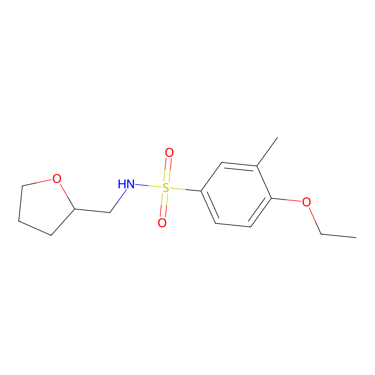 4-ethoxy-3-methyl-N-(oxolan-2-ylmethyl)benzenesulfonamide molecular structure, CAS 838899-99-3