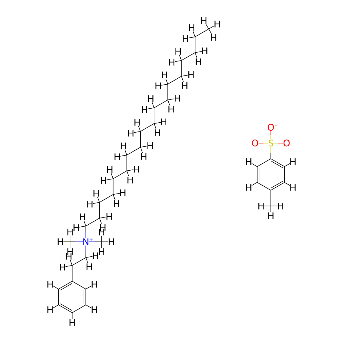 Benzeneethanaminium, N,N-dimethyl-N-octadecyl-, 4-methylbenzenesulfonate (1:1) molecular structure, CAS 83890-42-0