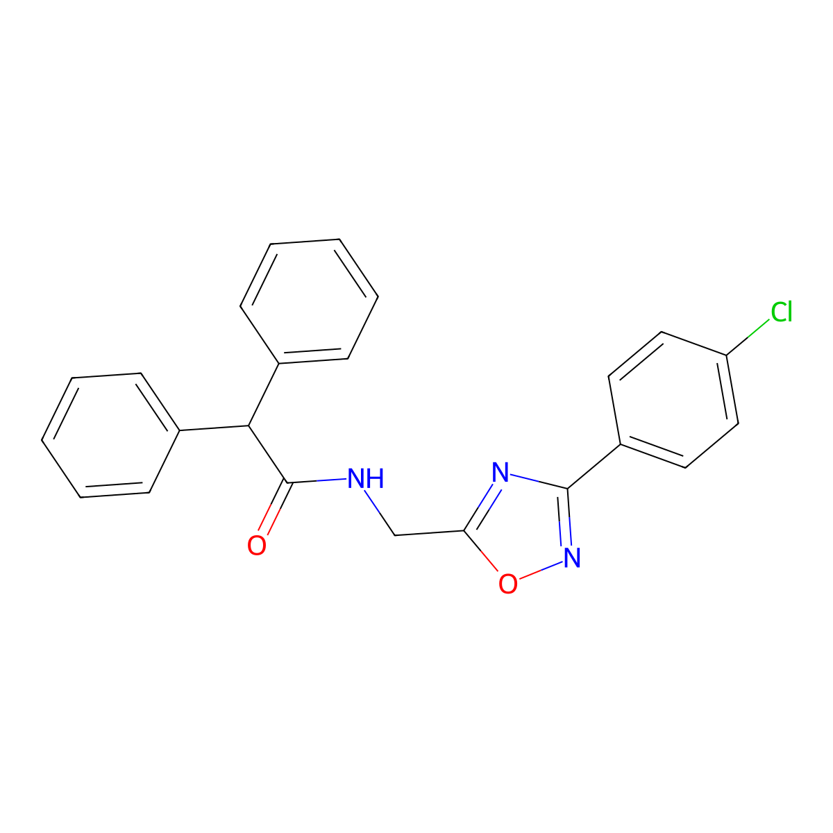 N-[[3-(4-chlorophenyl)-1,2,4-oxadiazol-5-yl]methyl]-2,2-diphenylacetamide molecular structure, CAS 838900-04-2