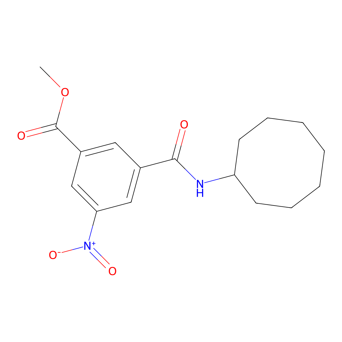 Methyl 3-(cyclooctylcarbamoyl)-5-nitrobenzoate molecular structure, CAS 838900-17-7