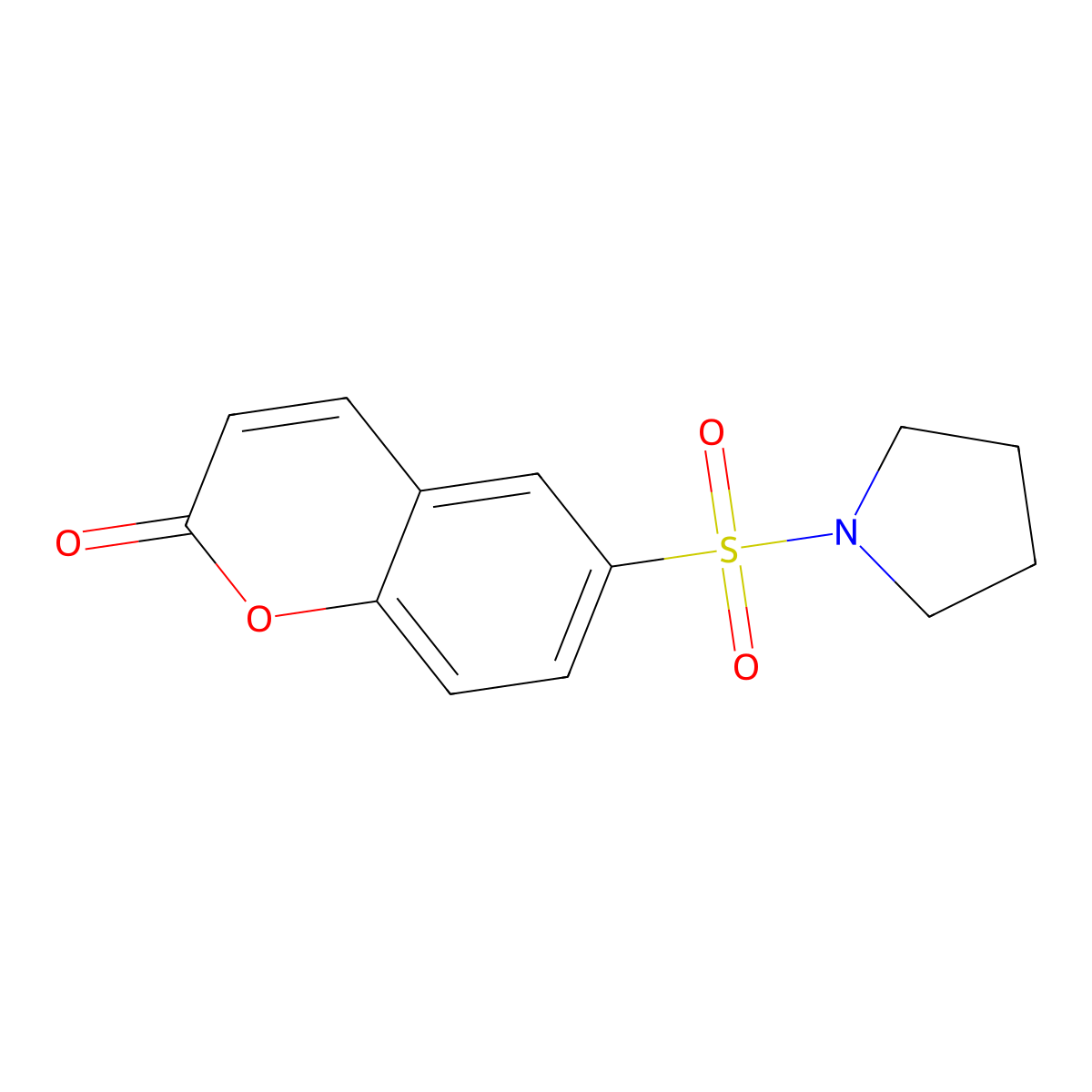 6-(pyrrolidin-1-ylsulfonyl)-2H-chromen-2-one molecular structure, CAS 838900-19-9