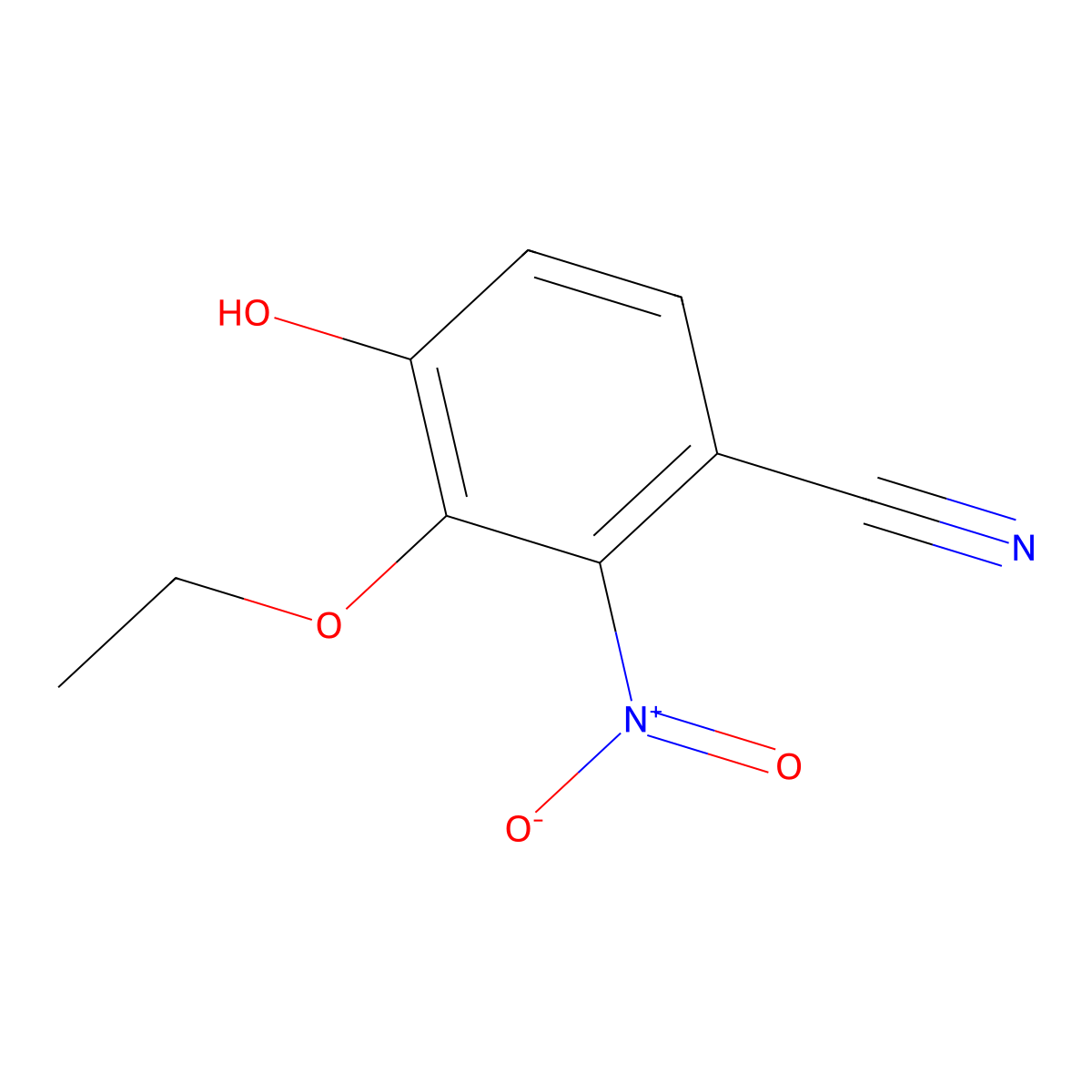 3-Ethoxy-4-hydroxy-2-nitrobenzonitrile molecular structure, CAS 838900-21-3