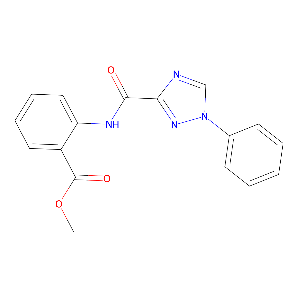 methyl 2-{[(1-phenyl-1H-1,2,4-triazol-3-yl)carbonyl]amino}benzoate molecular structure, CAS 838900-26-8