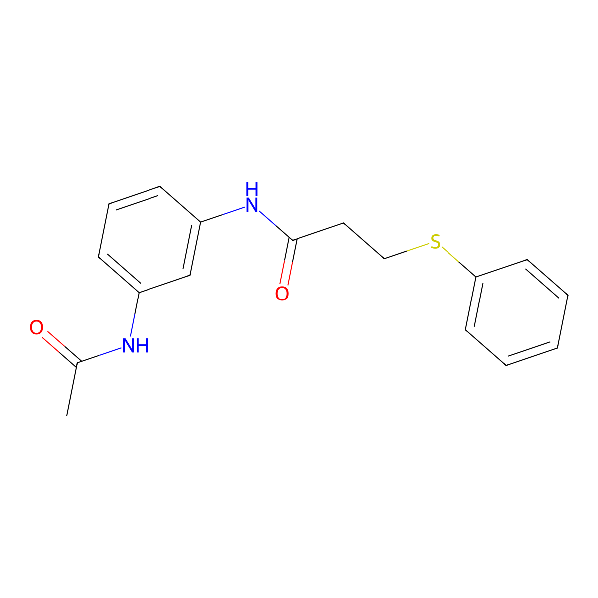 N-(3-acetamidophenyl)-3-phenylsulfanylpropanamide molecular structure, CAS 838900-33-7