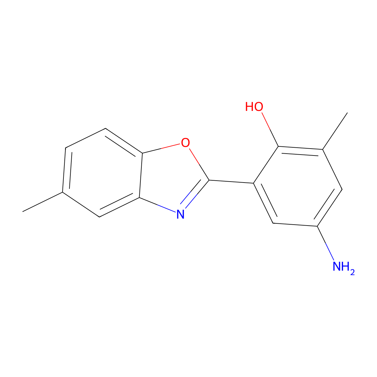 4-Amino-2-methyl-6-(5-methyl-1,3-benzoxazol-2-yl)phenol molecular structure, CAS 838900-43-9