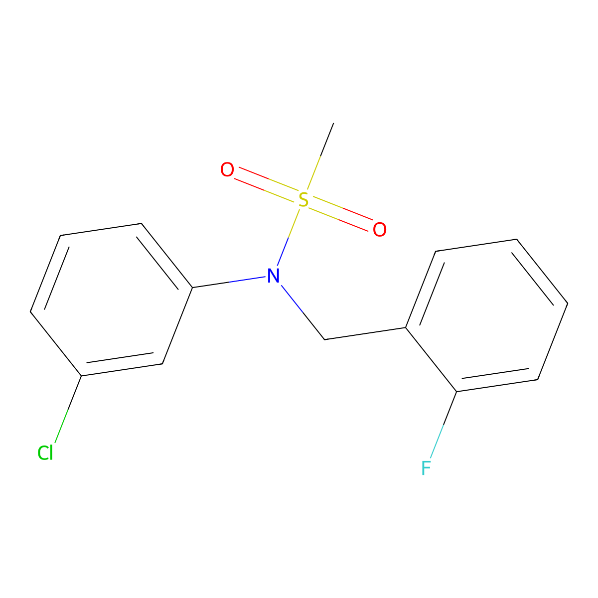 N-(3-chlorophenyl)-N-[(2-fluorophenyl)methyl]methanesulfonamide molecular structure, CAS 838900-53-1