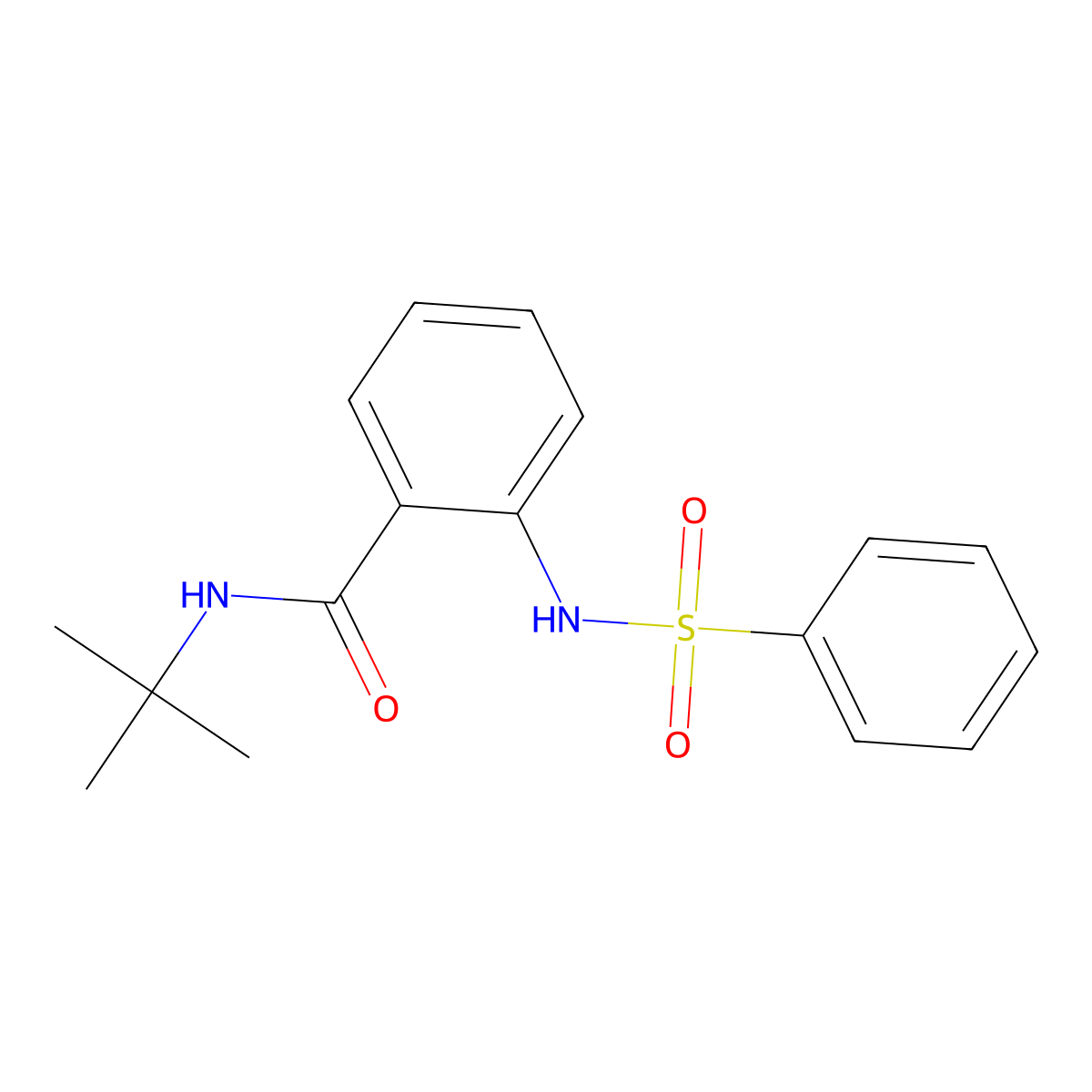 2-(benzenesulfonamido)-N-tert-butylbenzamide molecular structure, CAS 838900-64-4