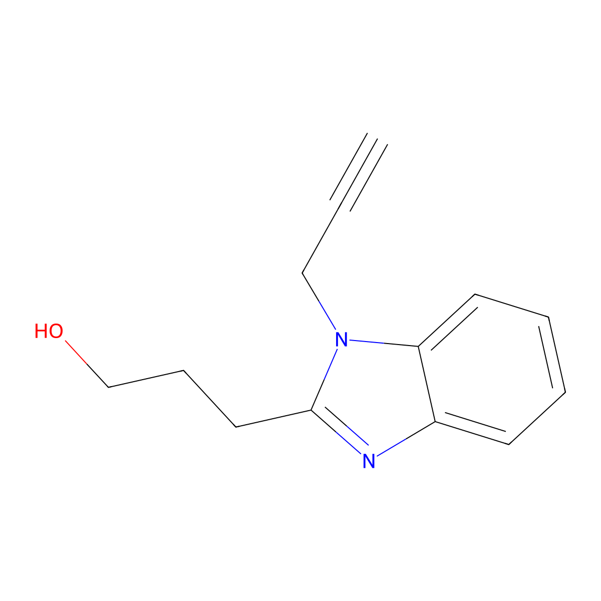 3-(1-Prop-2-ynylbenzimidazol-2-yl)propan-1-ol molecular structure, CAS 838900-85-9