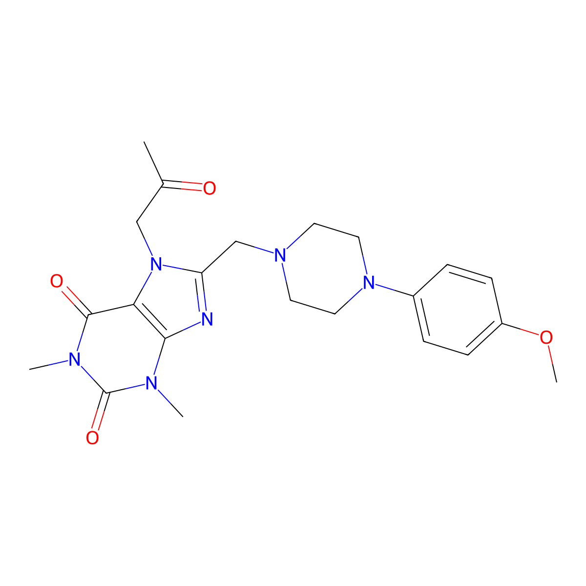 8-[[4-(4-Methoxyphenyl)piperazin-1-yl]methyl]-1,3-dimethyl-7-(2-oxopropyl)purine-2,6-dione molecular structure, CAS 838901-00-1