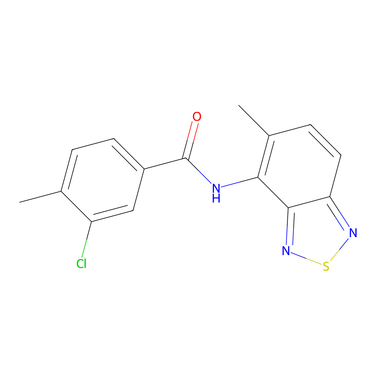 3-chloro-4-methyl-N-(5-methyl-2,1,3-benzothiadiazol-4-yl)benzamide molecular structure, CAS 838901-04-5
