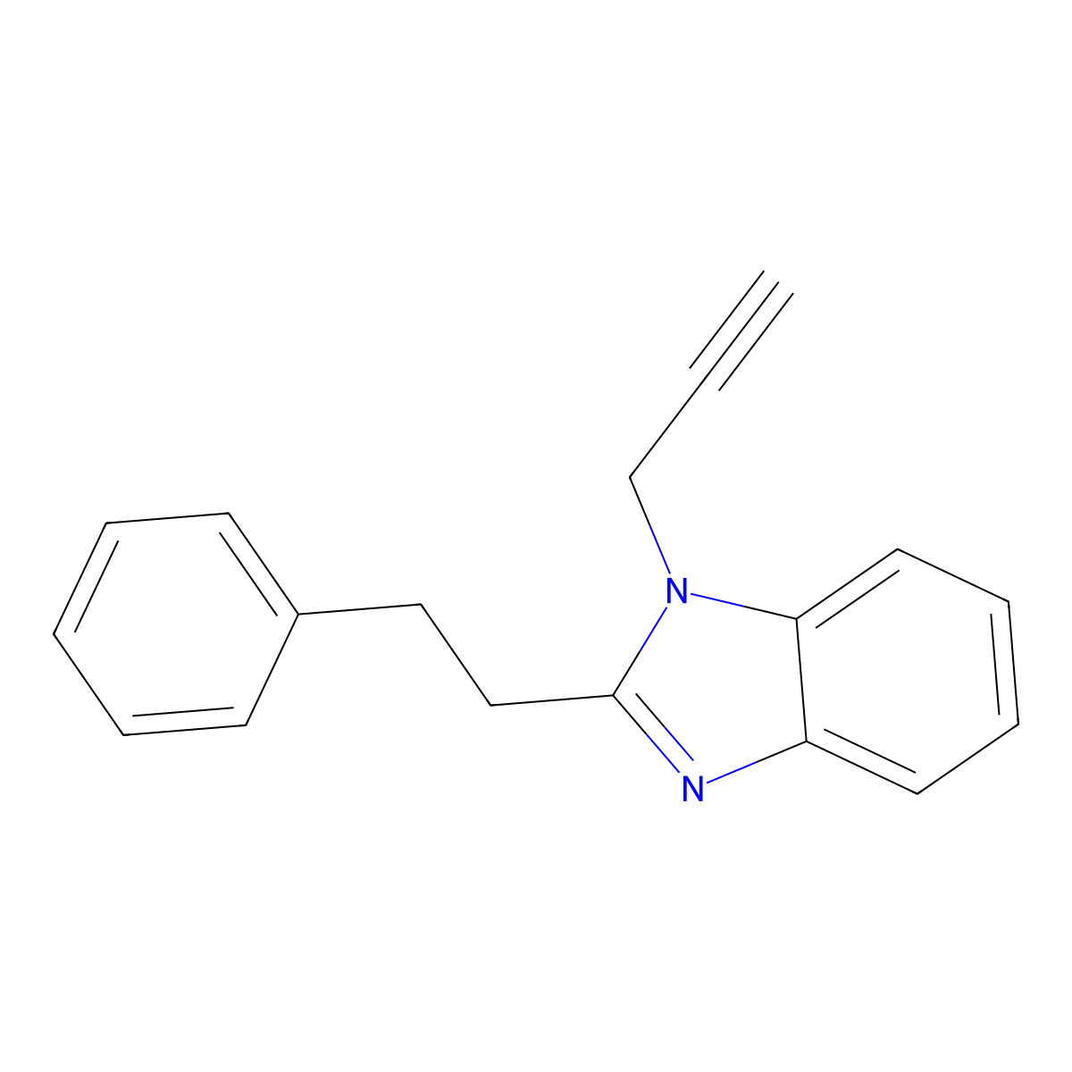2-(2-Phenylethyl)-1-prop-2-ynylbenzimidazole molecular structure, CAS 838901-06-7