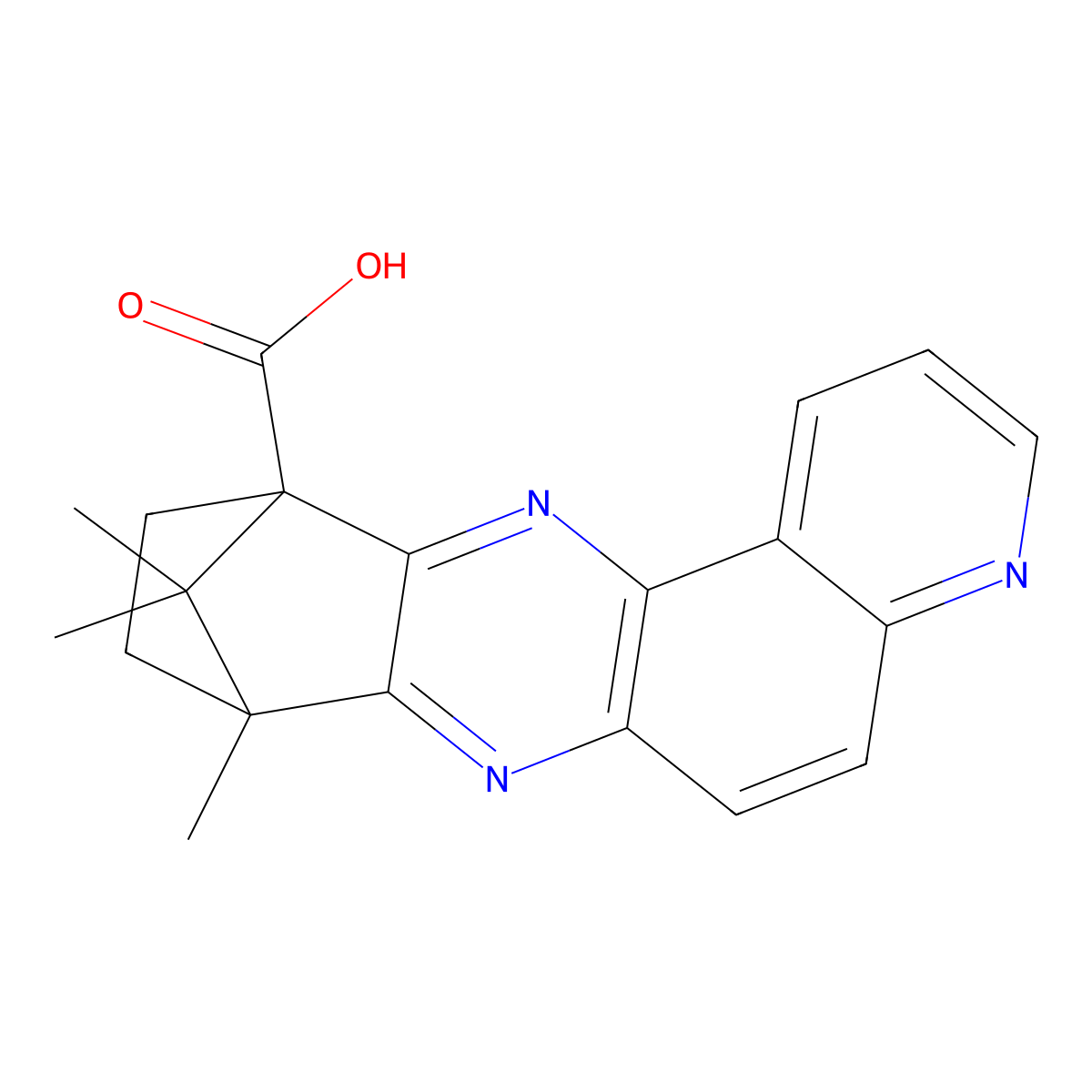 16,19,19-Trimethyl-3,9,14-triazapentacyclo[14.2.1.0^{2,15}.0^{4,13}.0^{5,10}]nonadeca-2(15),3,5,7,9,11,13-heptaene-1-carboxylic acid molecular structure, CAS 838901-14-7