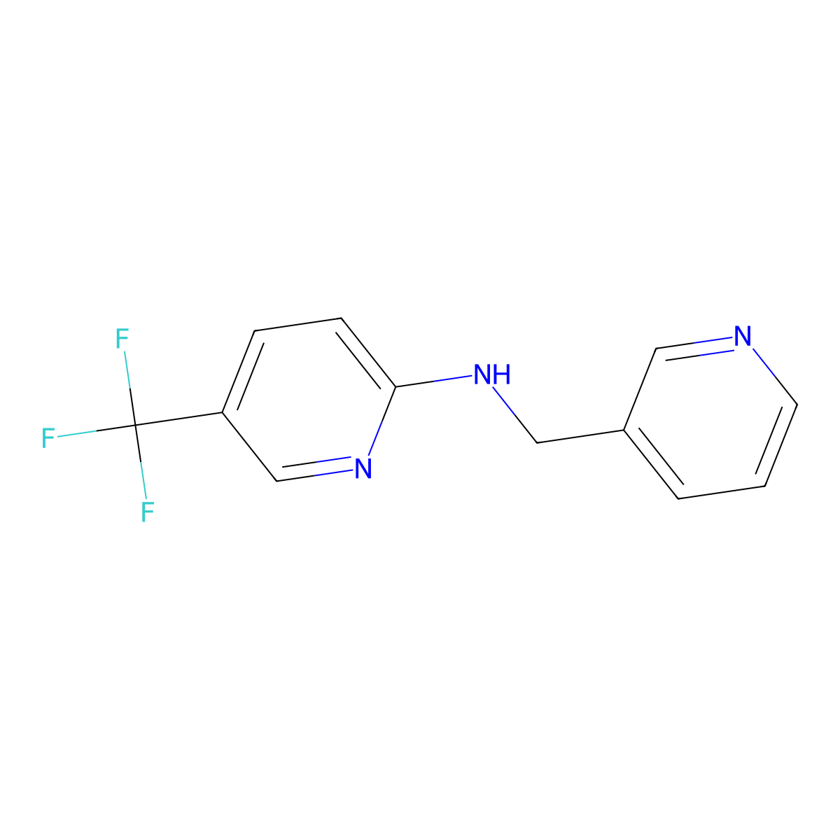 N-(pyridin-3-ylmethyl)-5-(trifluoromethyl)pyridin-2-amine molecular structure, CAS 838901-37-4