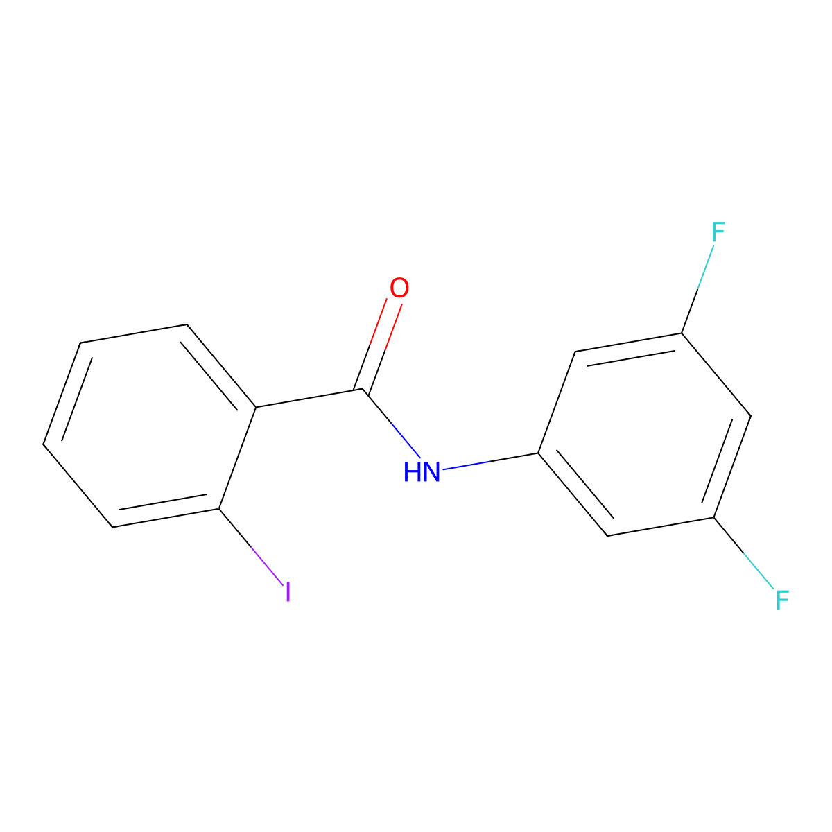N-(3,5-difluorophenyl)-2-iodobenzamide molecular structure, CAS 838901-45-4