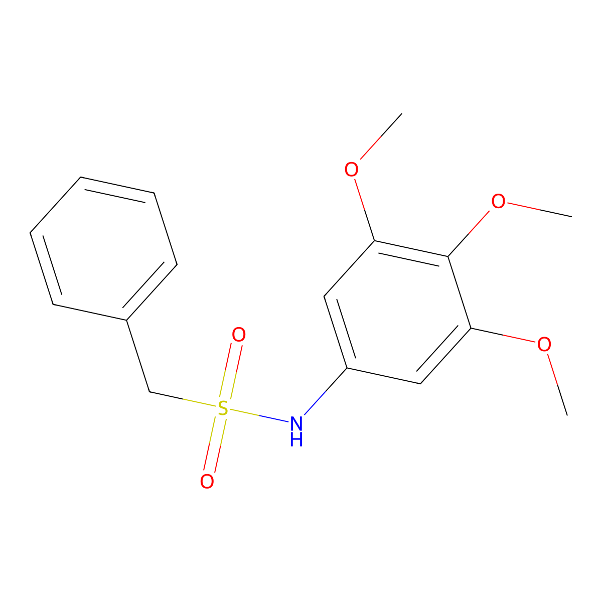 1-phenyl-N-(3,4,5-trimethoxyphenyl)methanesulfonamide molecular structure, CAS 838901-71-6