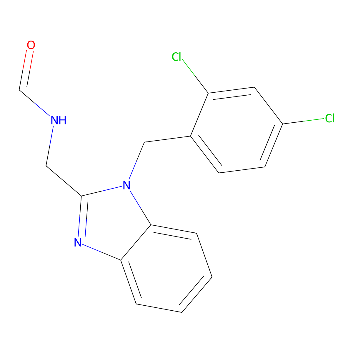 N-[[1-[(2,4-dichlorophenyl)methyl]benzimidazol-2-yl]methyl]formamide molecular structure, CAS 838901-74-9