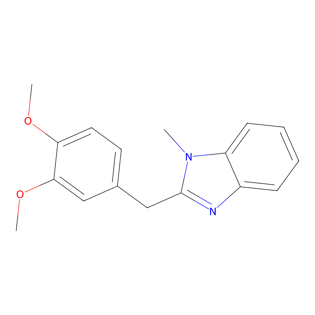 2-(3,4-dimethoxybenzyl)-1-methyl-1H-benzimidazole molecular structure, CAS 838901-83-0