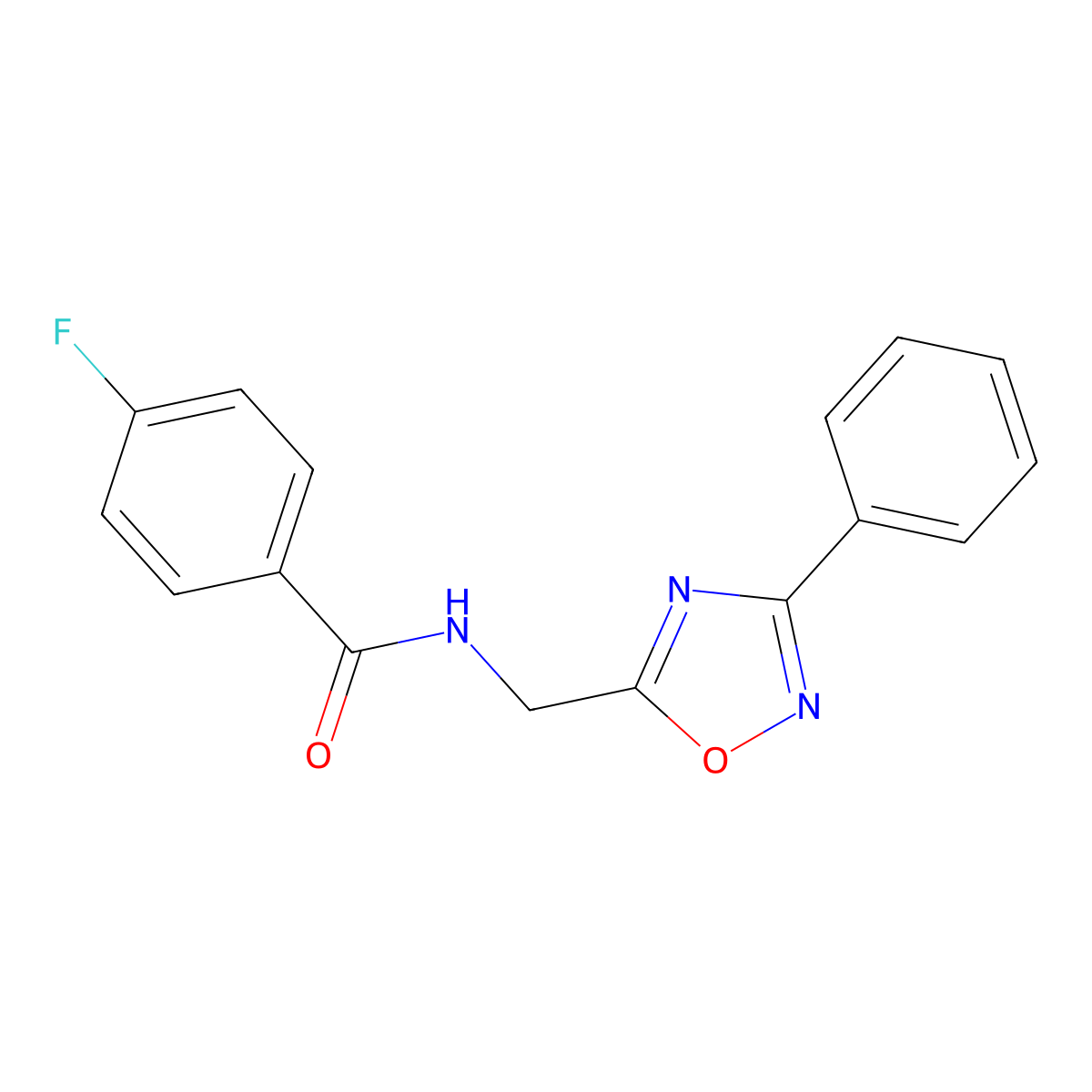 4-fluoro-N-[(3-phenyl-1,2,4-oxadiazol-5-yl)methyl]benzamide molecular structure, CAS 838902-08-2