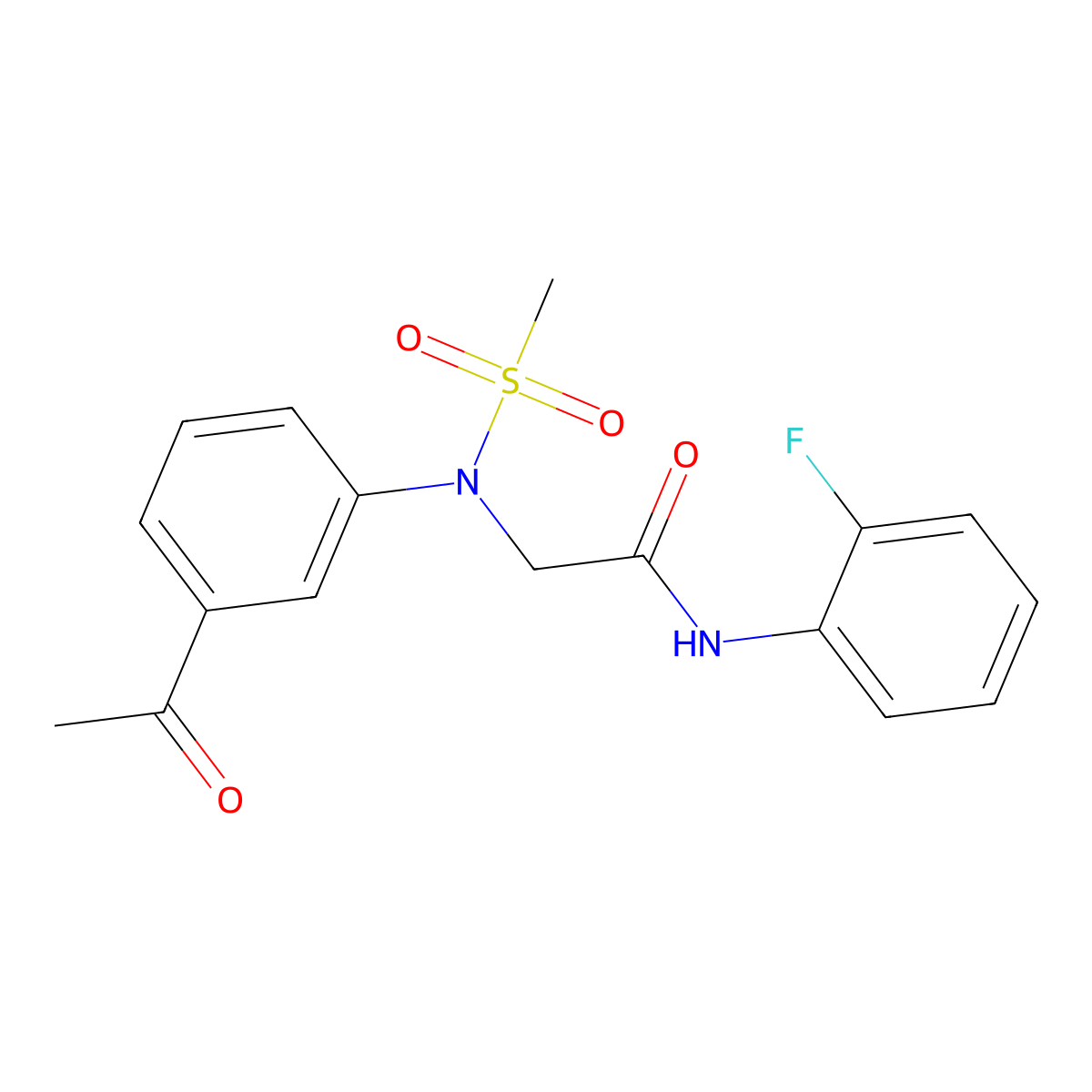 2-(3-acetyl-N-methylsulfonylanilino)-N-(2-fluorophenyl)acetamide molecular structure, CAS 838902-16-2