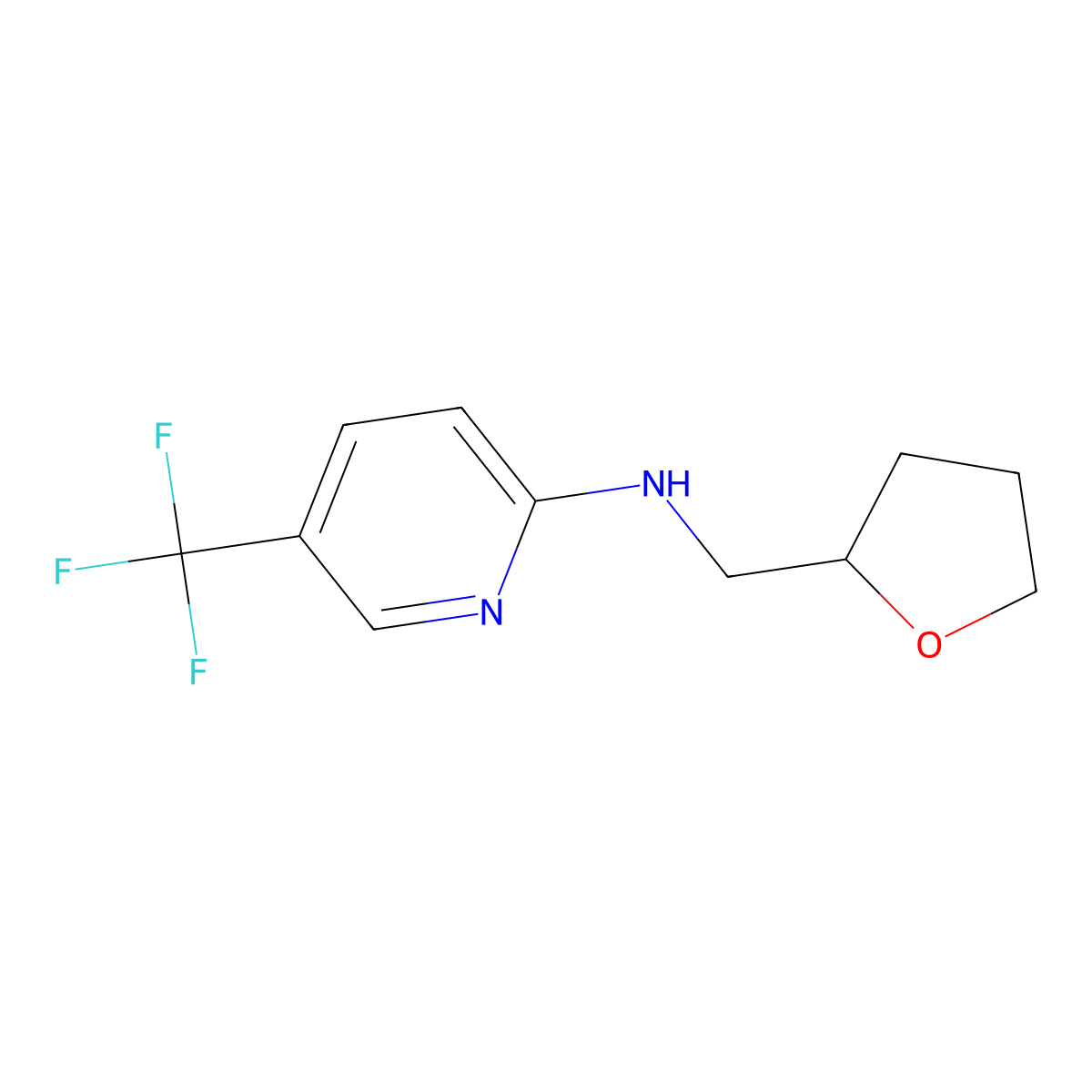 N-(oxolan-2-ylmethyl)-5-(trifluoromethyl)pyridin-2-amine molecular structure, CAS 838902-19-5