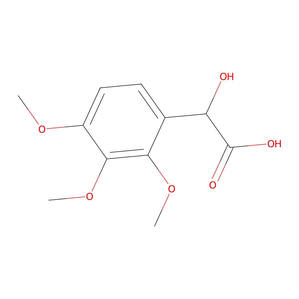 2-Hydroxy-2-(2,3,4-trimethoxyphenyl)acetic acid molecular structure, CAS 838902-26-4