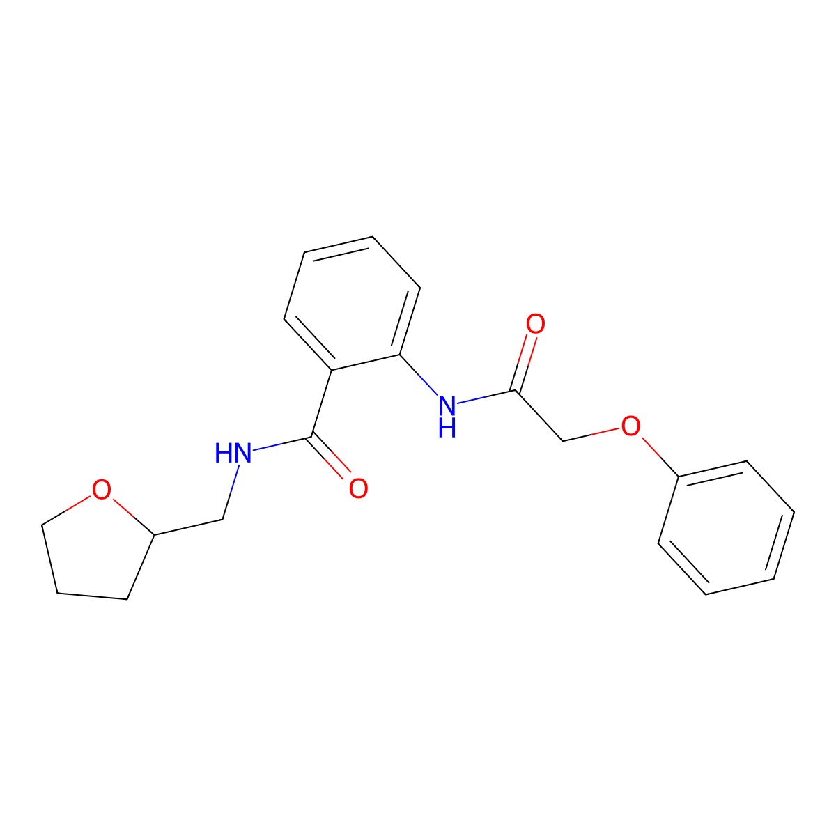 2-[(phenoxyacetyl)amino]-N-(tetrahydro-2-furanylmethyl)benzamide molecular structure, CAS 838903-48-3