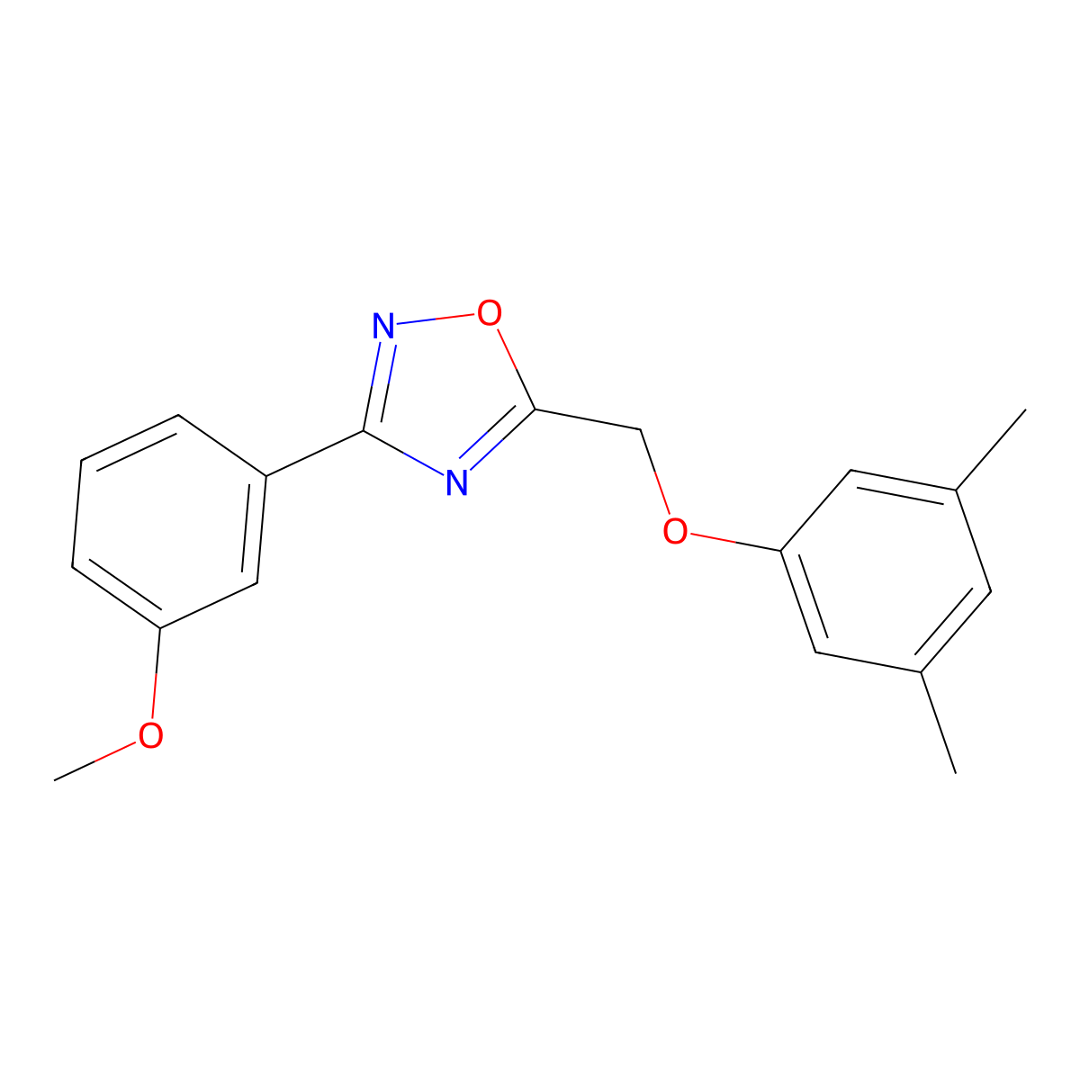 5-[(3,5-Dimethylphenoxy)methyl]-3-(3-methoxyphenyl)-1,2,4-oxadiazole molecular structure, CAS 838903-79-0