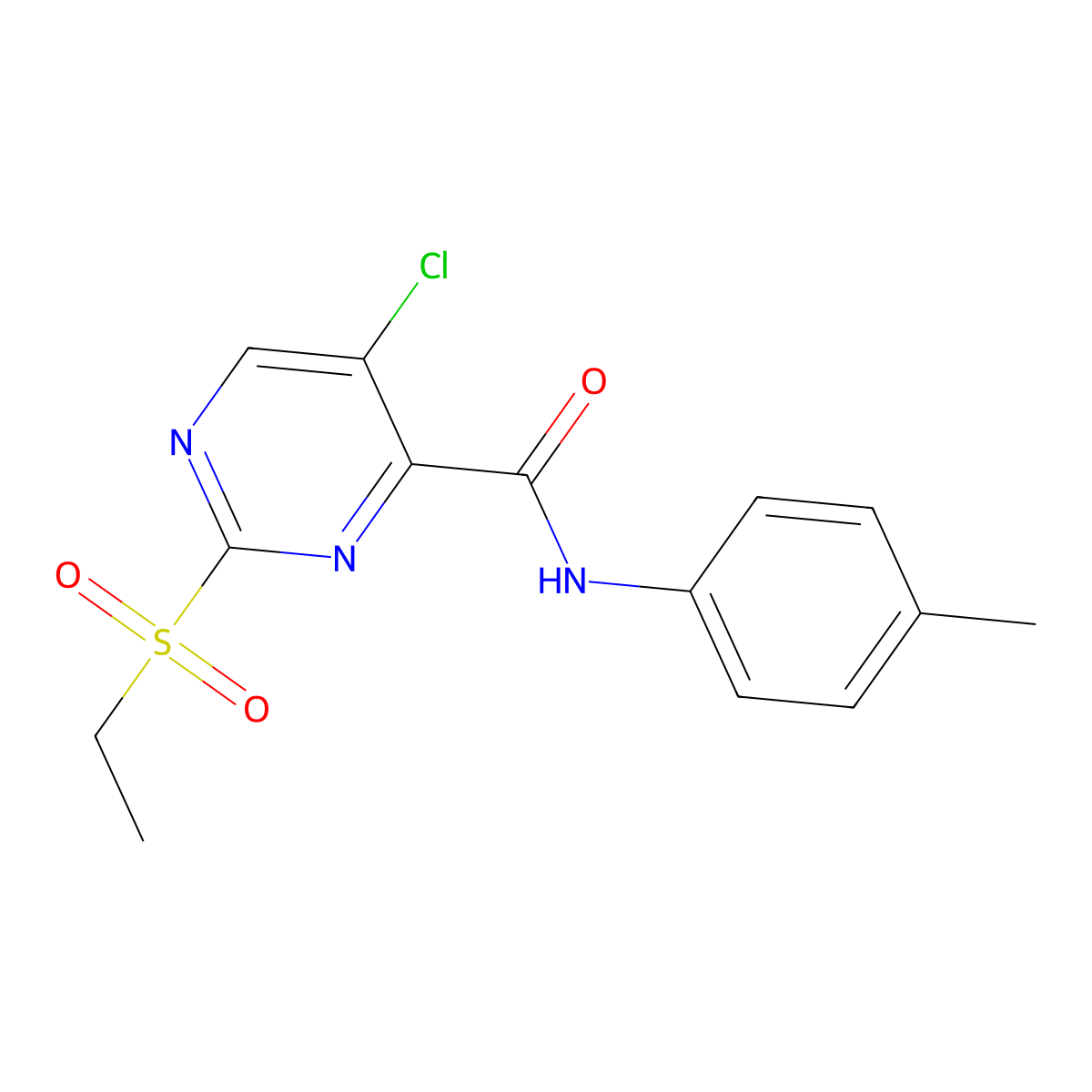 5-chloro-2-ethylsulfonyl-N-(4-methylphenyl)pyrimidine-4-carboxamide molecular structure, CAS 838903-99-4