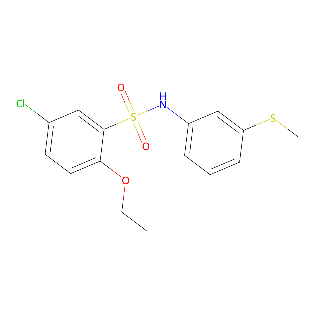 5-chloro-2-ethoxy-N-(3-methylsulfanylphenyl)benzenesulfonamide molecular structure, CAS 838904-19-1