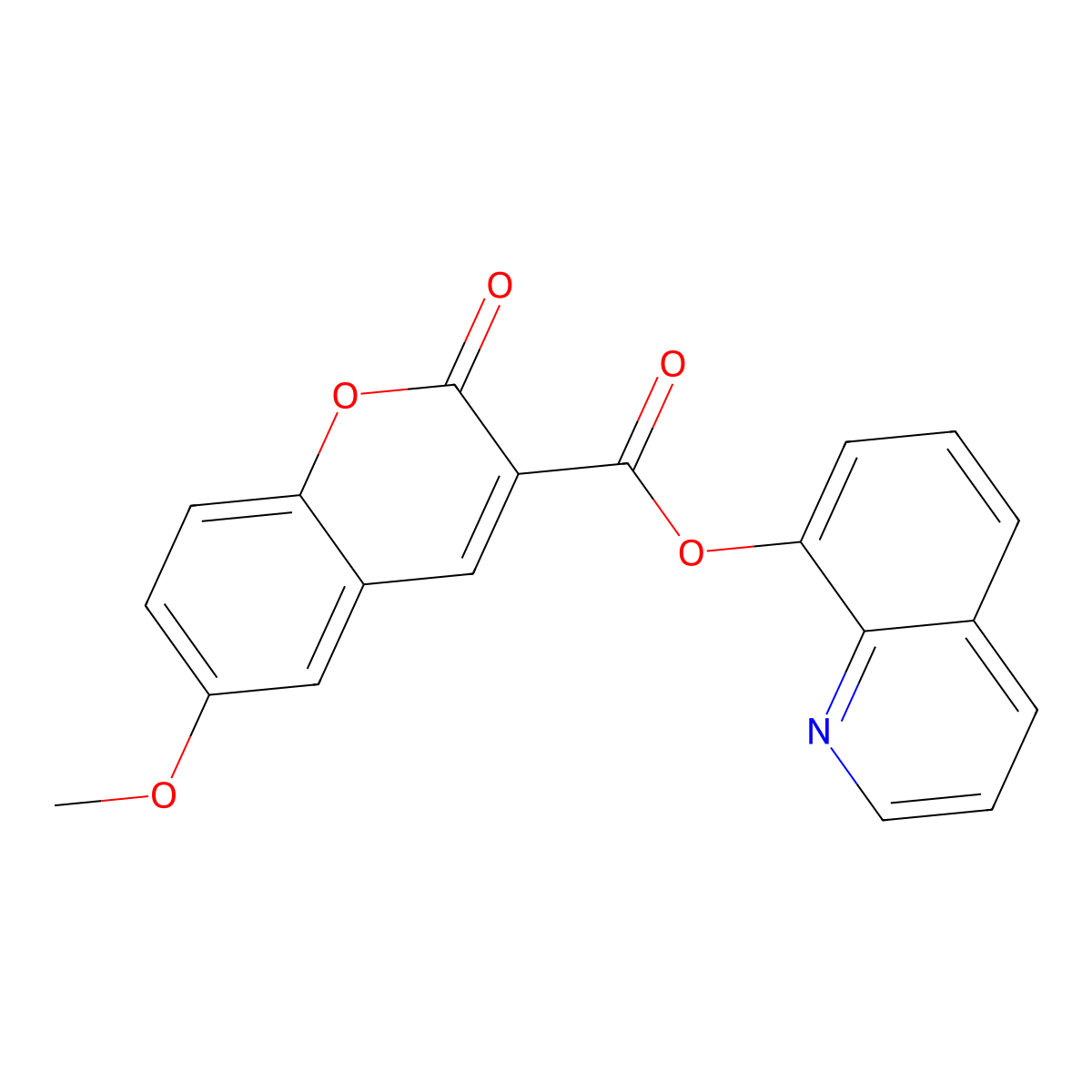 quinolin-8-yl 6-methoxy-2-oxo-2H-chromene-3-carboxylate molecular structure, CAS 838904-25-9