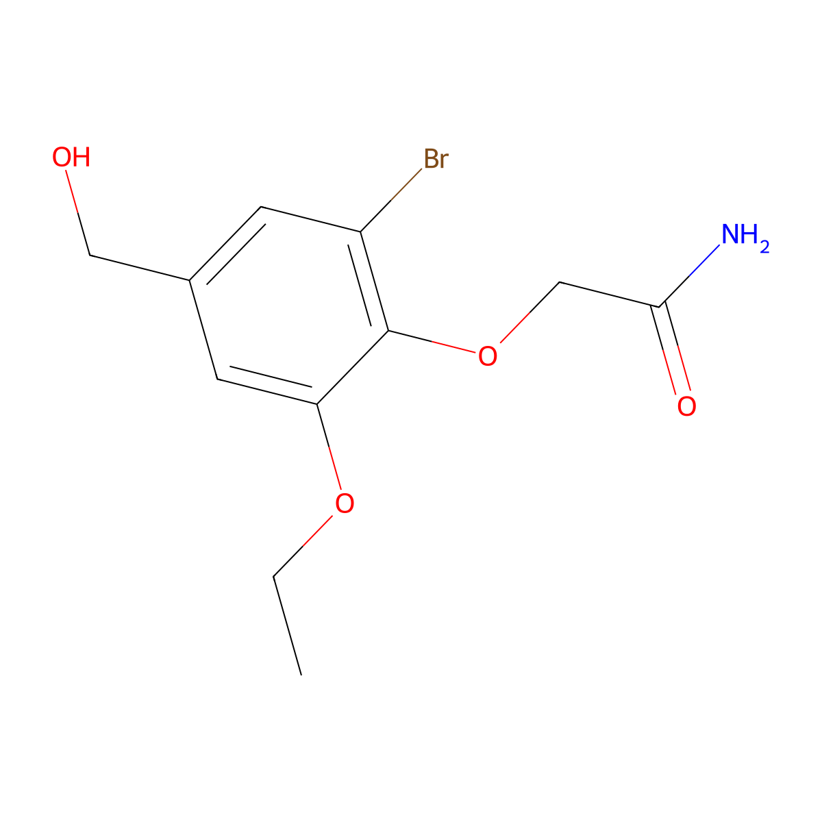 2-[2-Bromo-6-ethoxy-4-(hydroxymethyl)phenoxy]acetamide molecular structure, CAS 838904-26-0