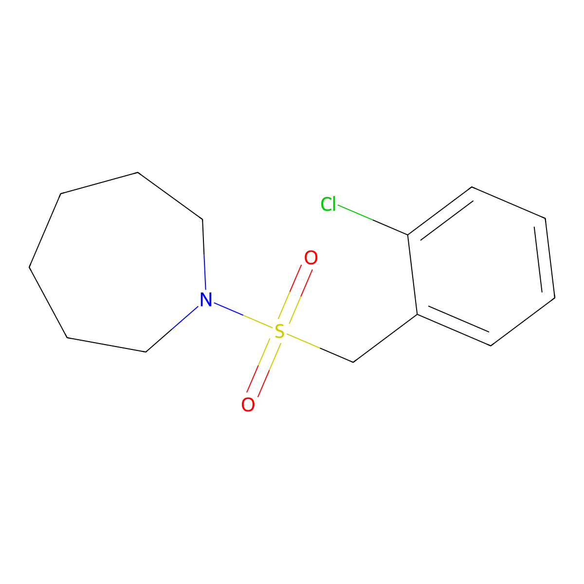 1-[(2-Chlorobenzyl)sulfonyl]azepane molecular structure, CAS 838904-75-9