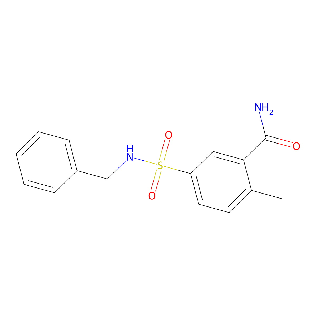 5-(Benzylsulfamoyl)-2-methylbenzamide molecular structure, CAS 838904-78-2