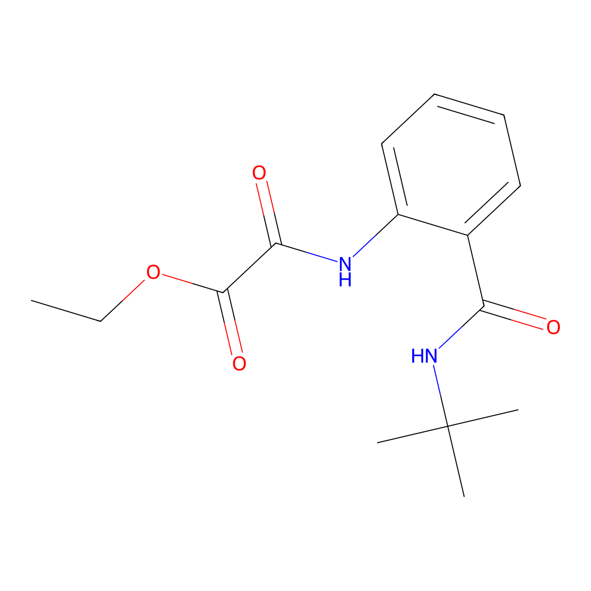 Ethyl {[2-(tert-butylcarbamoyl)phenyl]amino}(oxo)acetate molecular structure, CAS 838904-88-4
