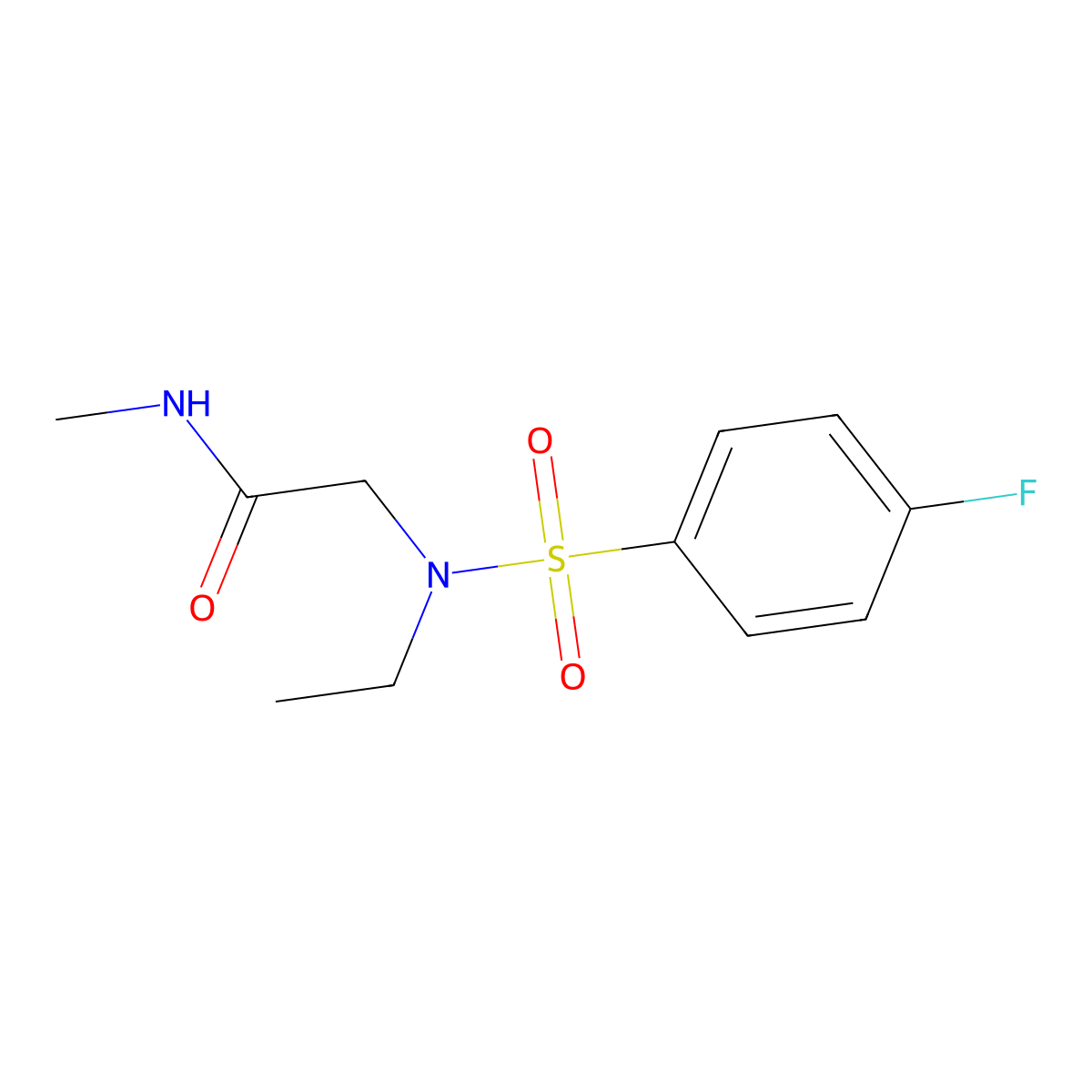 2-[ethyl-(4-fluorophenyl)sulfonylamino]-N-methylacetamide molecular structure, CAS 838905-18-3