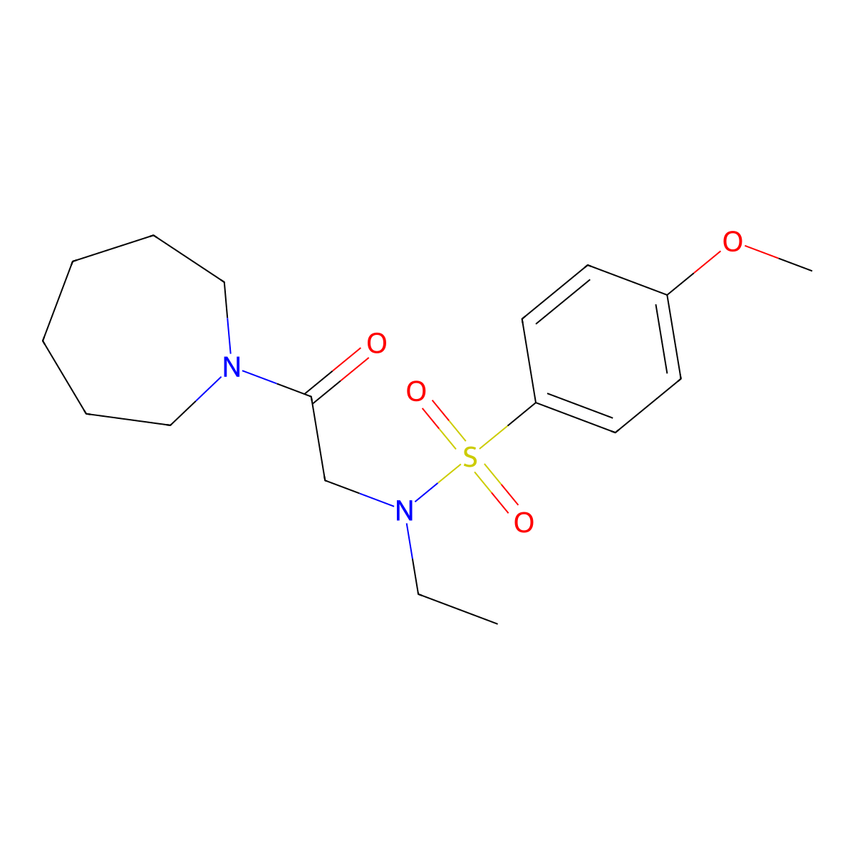N-[2-(azepan-1-yl)-2-oxoethyl]-N-ethyl-4-methoxybenzenesulfonamide molecular structure, CAS 838905-43-4
